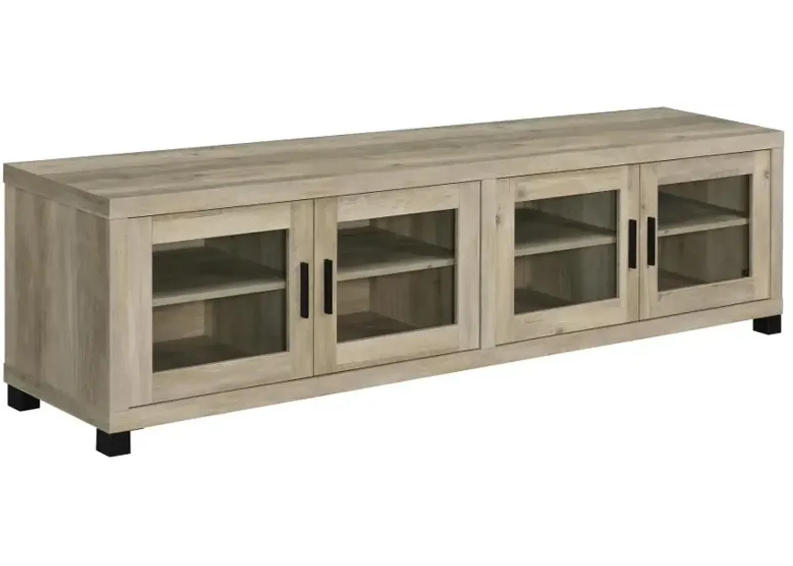 Sachin Rectangular TV Console with Glass Doors