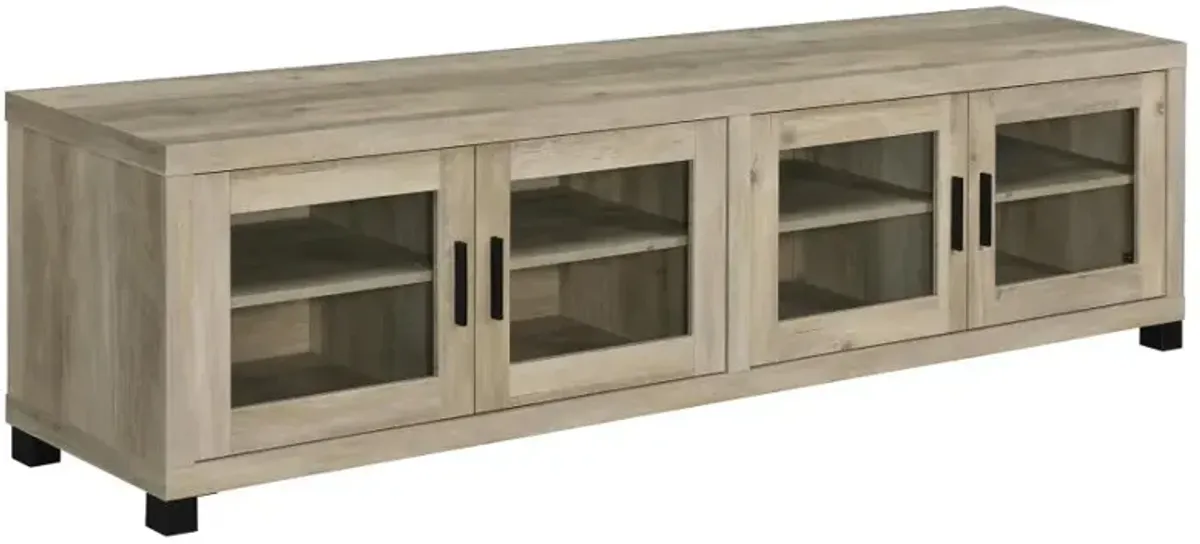 Sachin Rectangular TV Console with Glass Doors