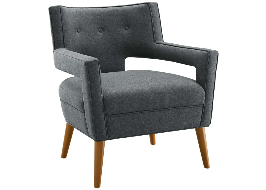 Sheer Upholstered Fabric Armchair