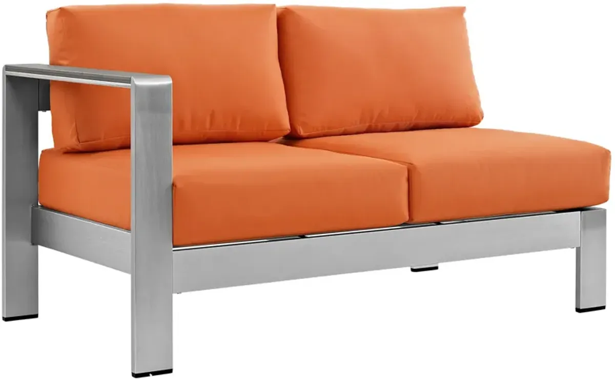 Shore Left-Arm Corner Sectional Outdoor Patio Aluminum Loveseat