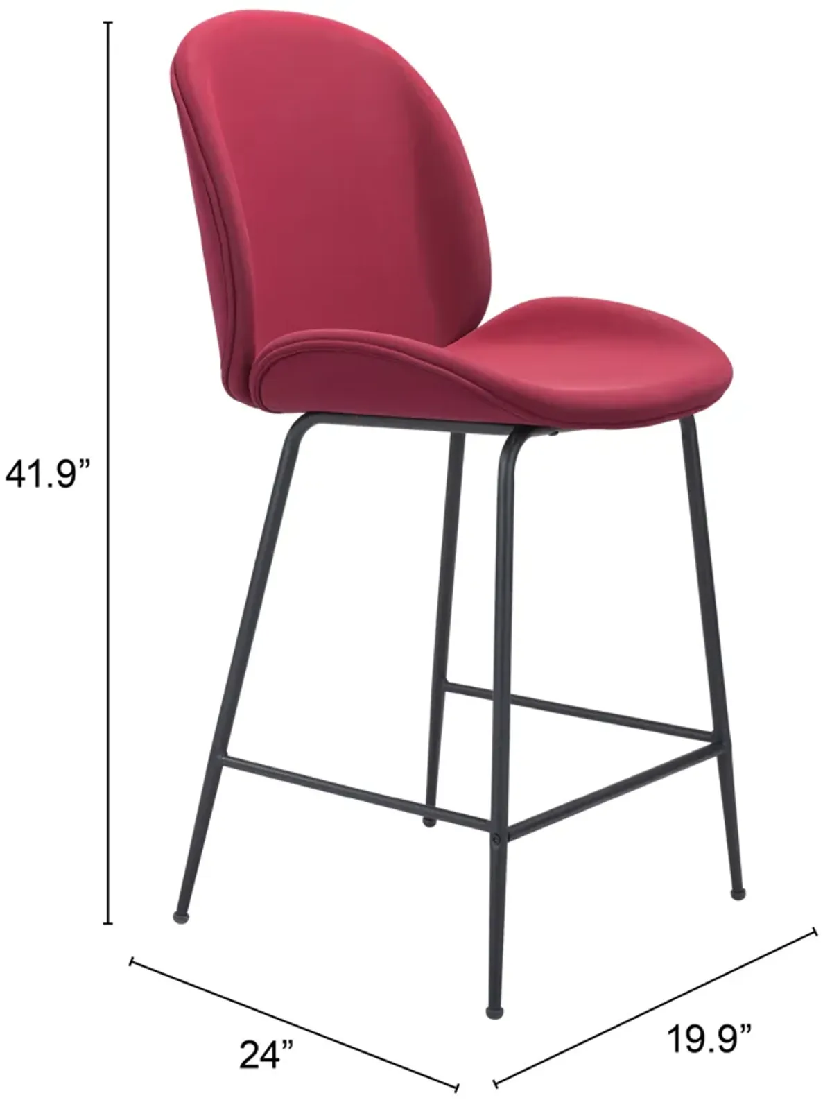 Miles Counter Stool Red