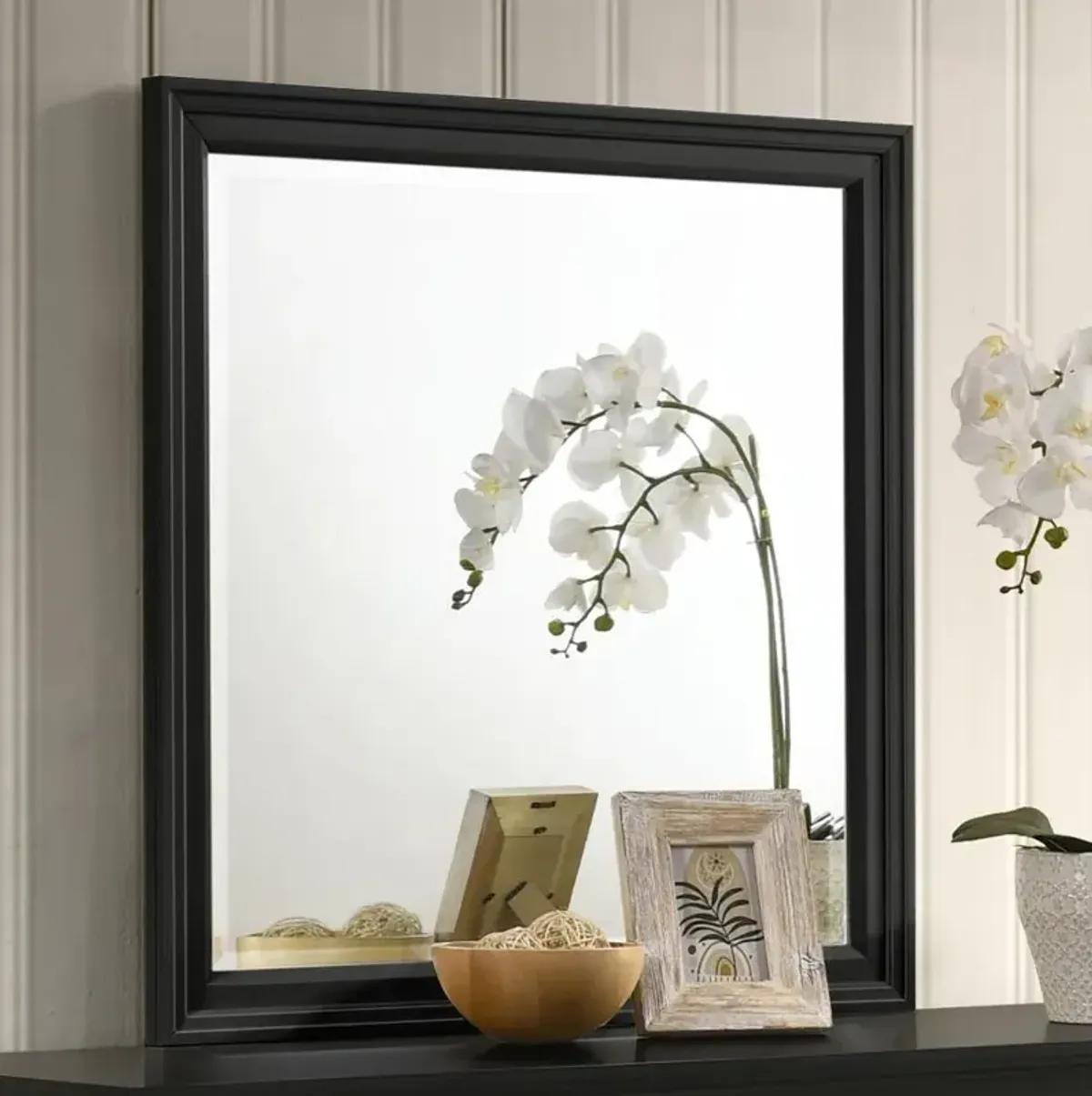 Sandy Beach Vertical Dresser Mirror Black