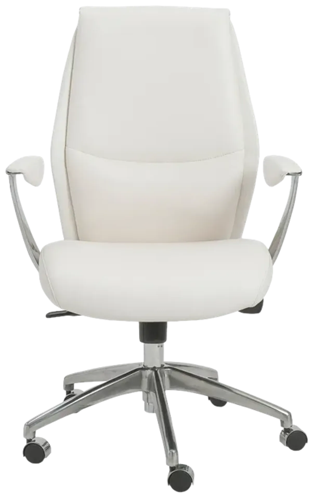 Crosby Low Back Office Chair in White with Polished Aluminum Base