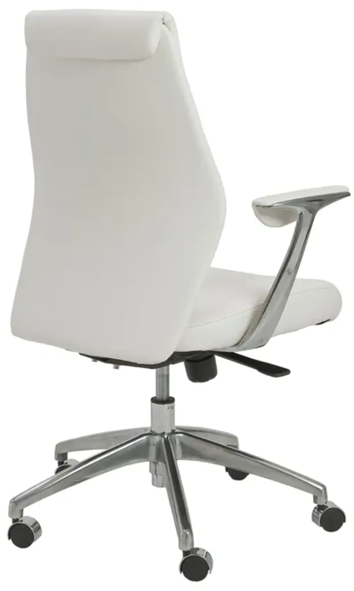 Crosby Low Back Office Chair in White with Polished Aluminum Base