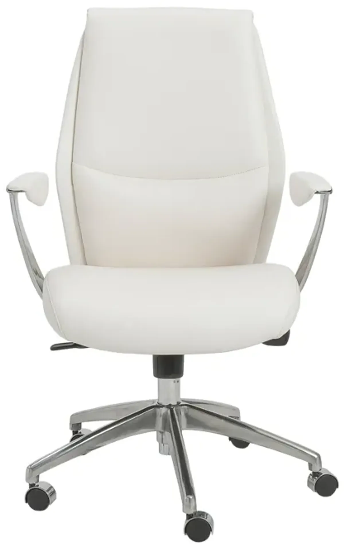 Crosby Low Back Office Chair in White with Polished Aluminum Base