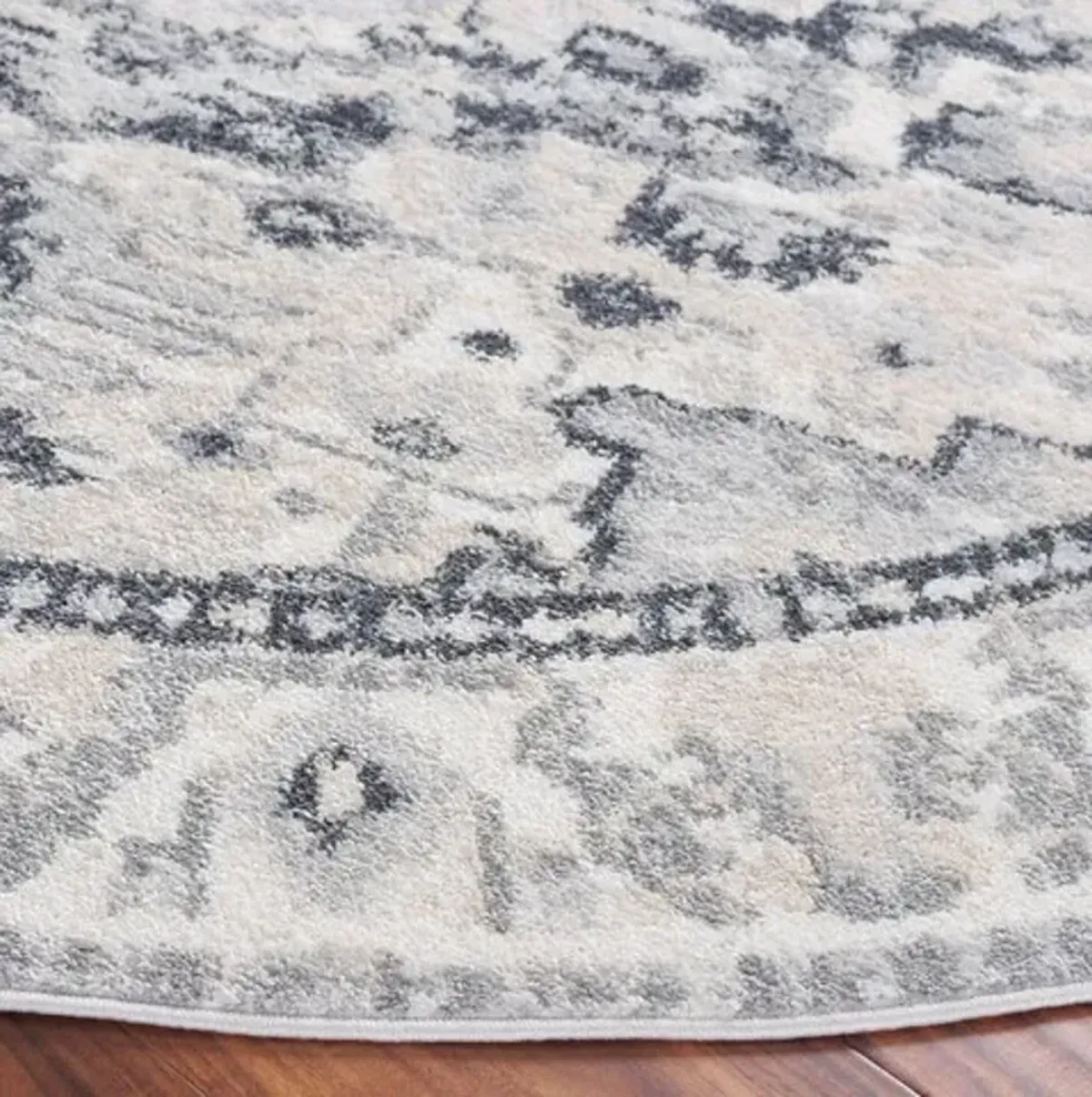 LAYLA 107 Grey 6'-7' X 6'-7' Round Round Rug