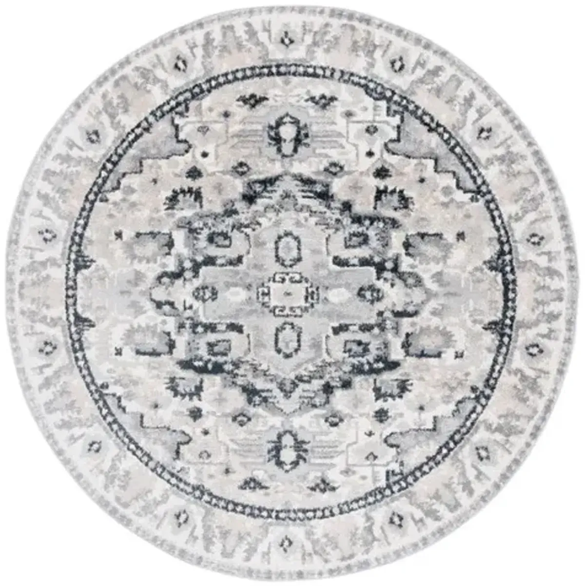 LAYLA 107 Grey 6'-7' X 6'-7' Round Round Rug