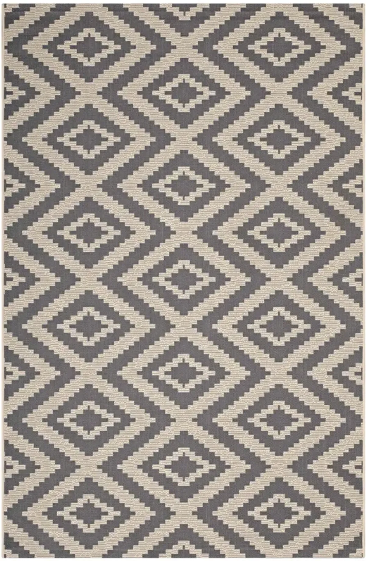 Jagged Geometric Diamond Trellis 8x10 Indoor and Outdoor Area Rug