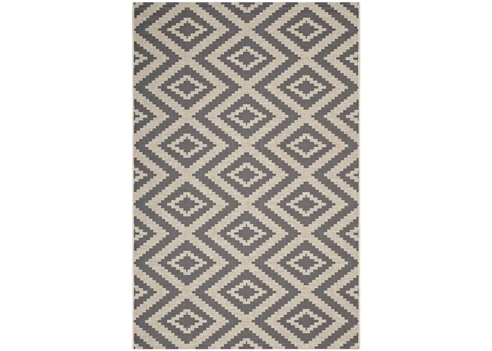 Jagged Geometric Diamond Trellis 8x10 Indoor and Outdoor Area Rug