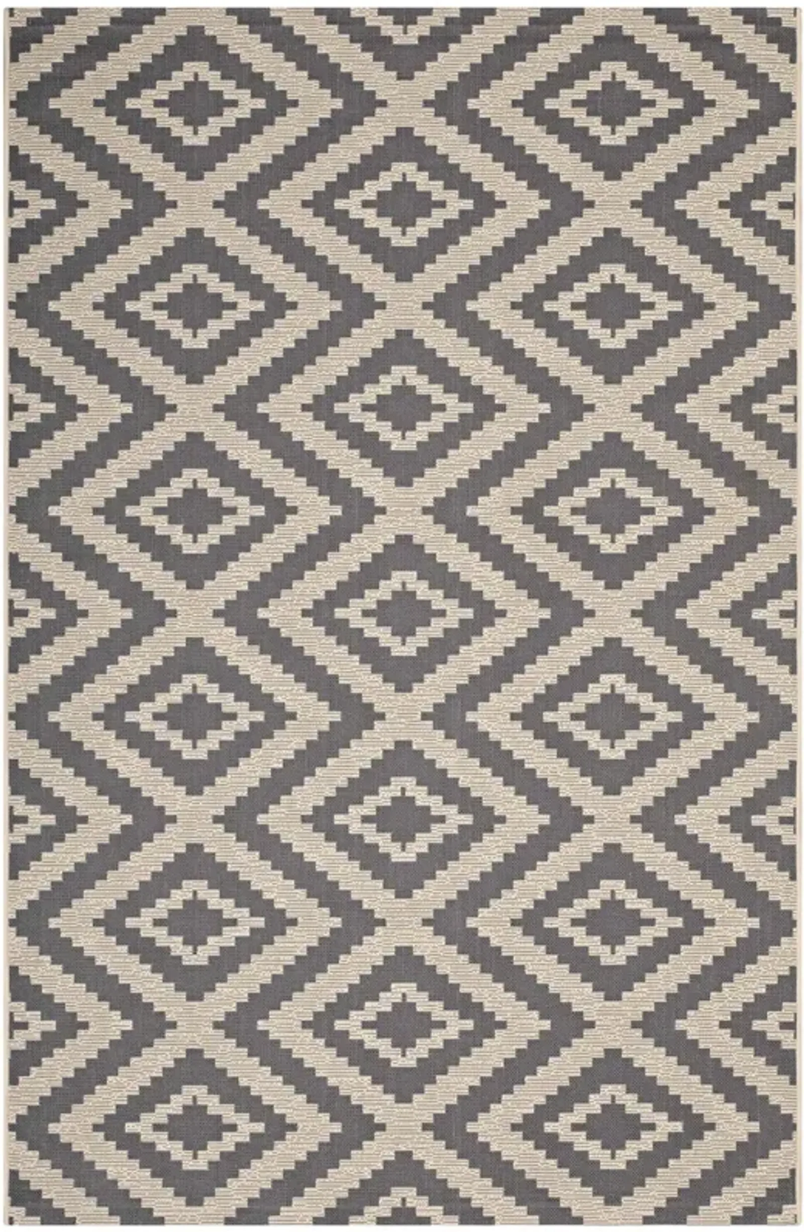 Jagged Geometric Diamond Trellis 8x10 Indoor and Outdoor Area Rug