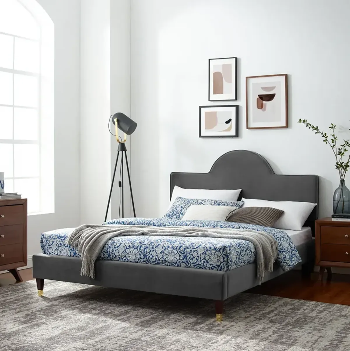 Aurora Performance Velvet King Bed