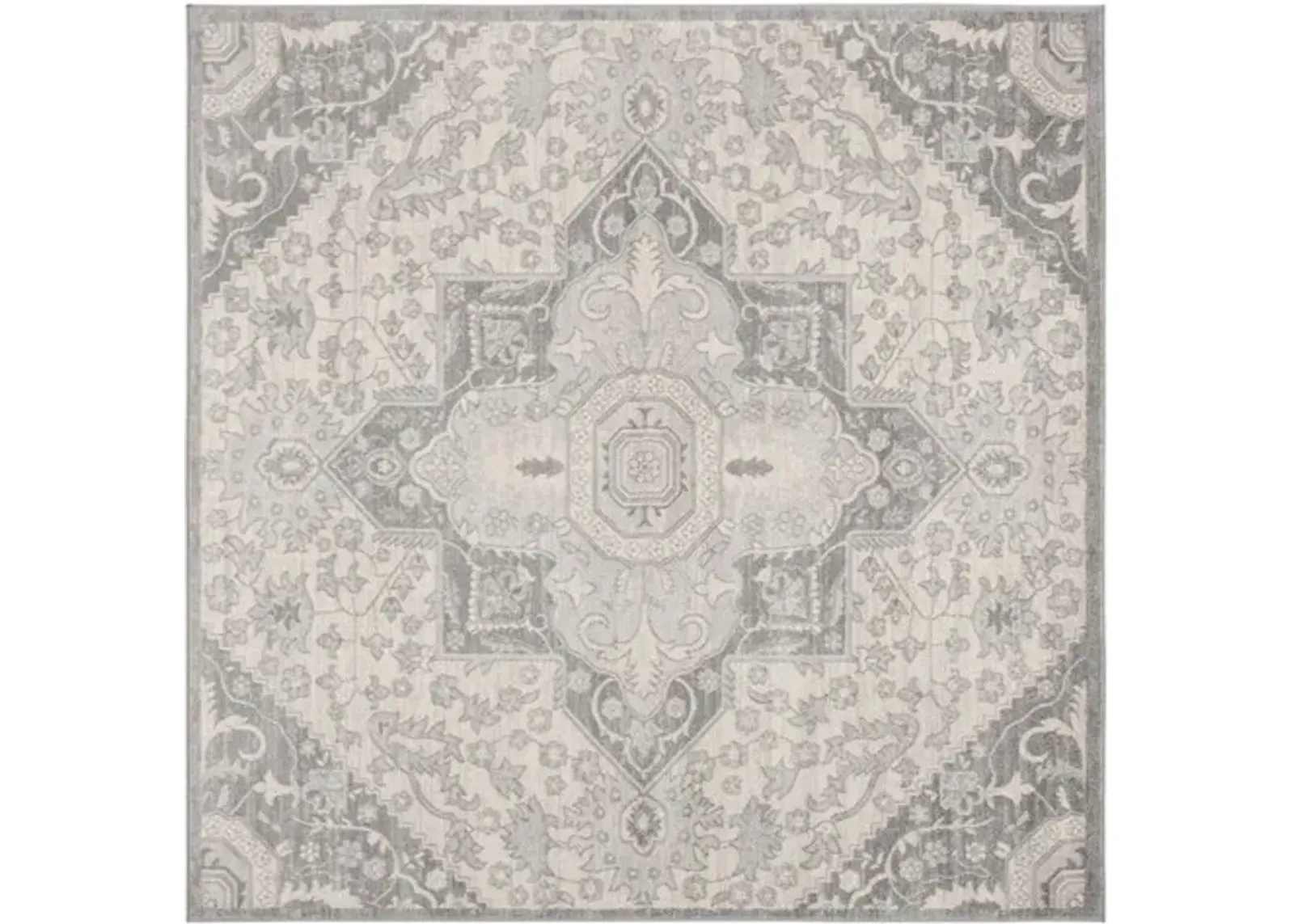 Brentwood 816 Grey / Cream 8' X 8' Square Square Powerloomed Rug