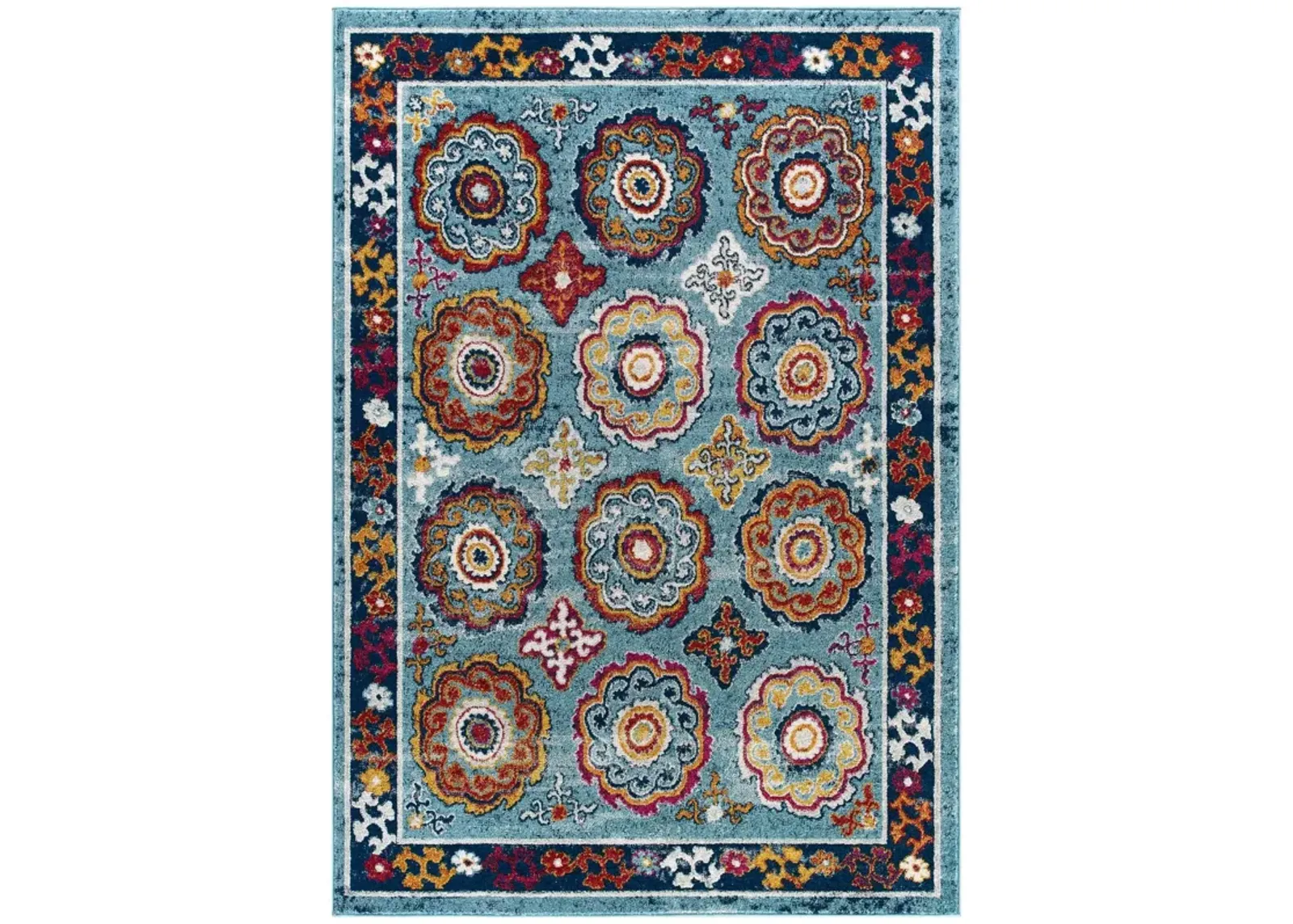 Entourage Odile Distressed Floral Moroccan Trellis 8x10 Area Rug