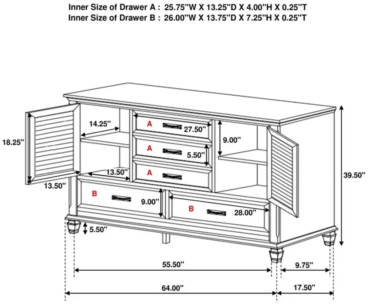 Franco 5-drawer Dresser Weathered Sage