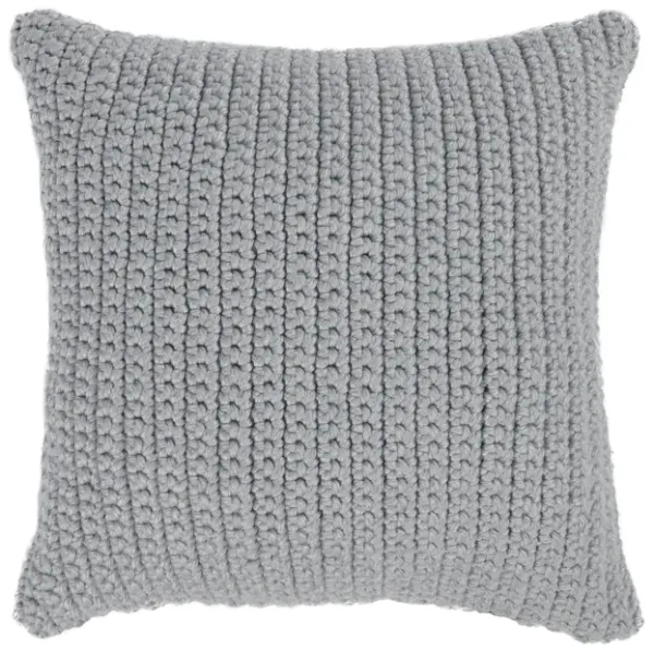 Prism 22" Performance Outdoor Throw Pillow, Light Gray