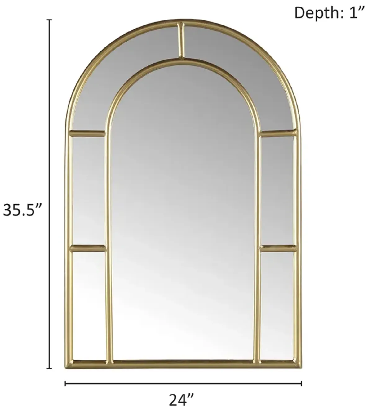 Regina Gold Arched Wall Mirror