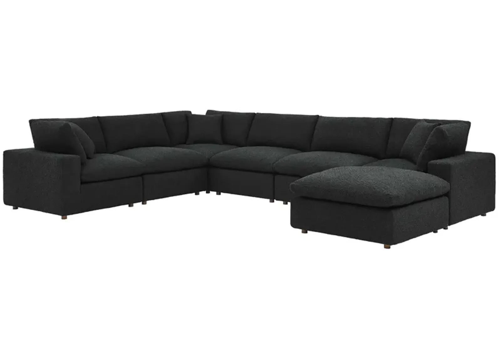 Commix Down Filled Overstuffed Boucle 7-Piece Sectional Sofa