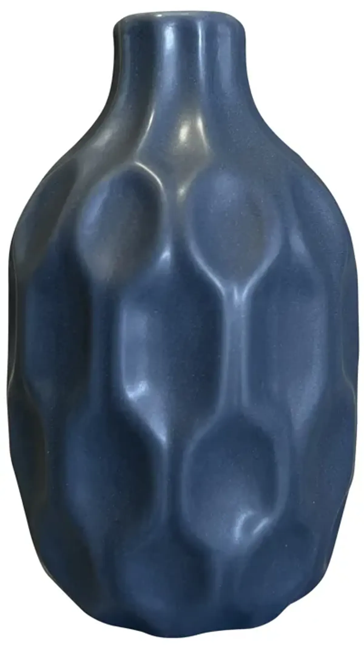 Cer, 8" Honeycomb Dimpled Vase, Navy