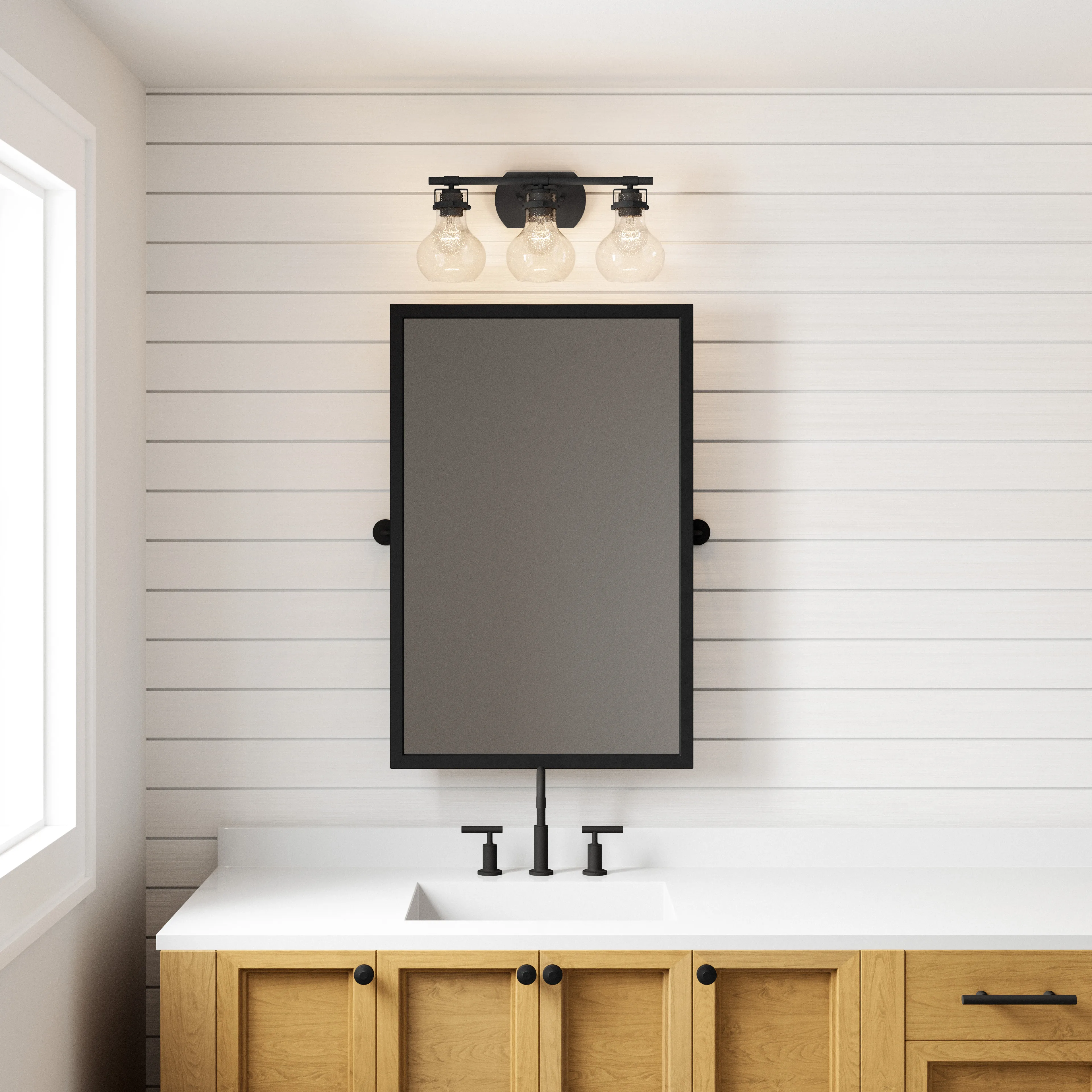 Salamanca 21" Wide 3-Light Vanity Light - Matte Black