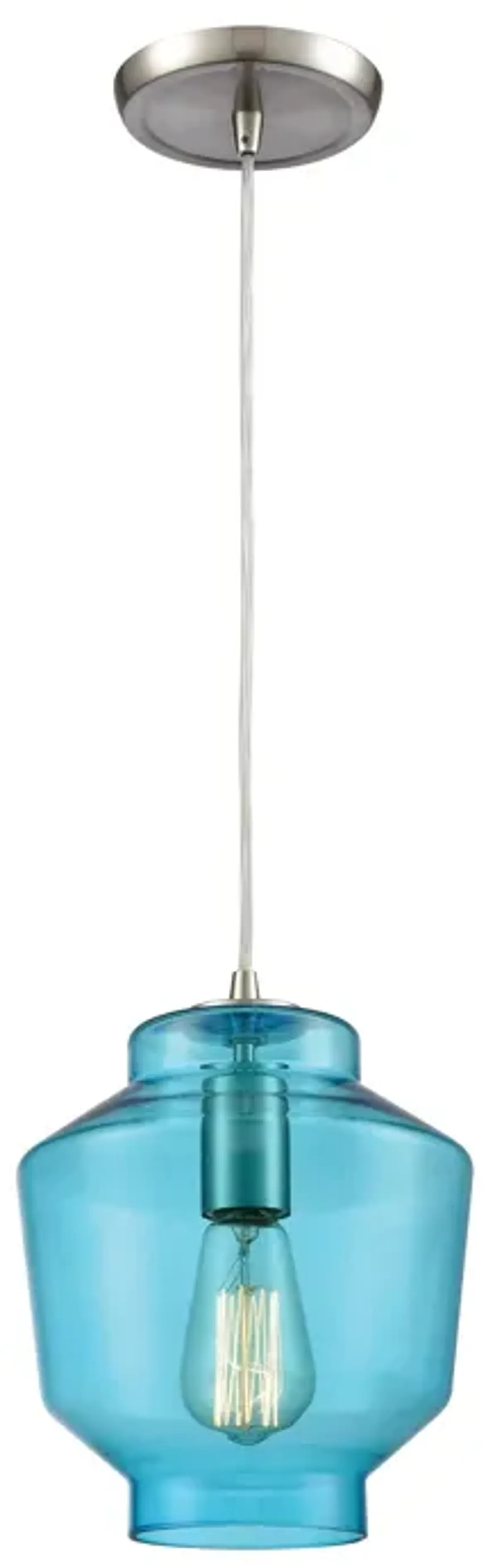 Barrel 8" Wide 1-Light Mini Pendant - Satin Nickel