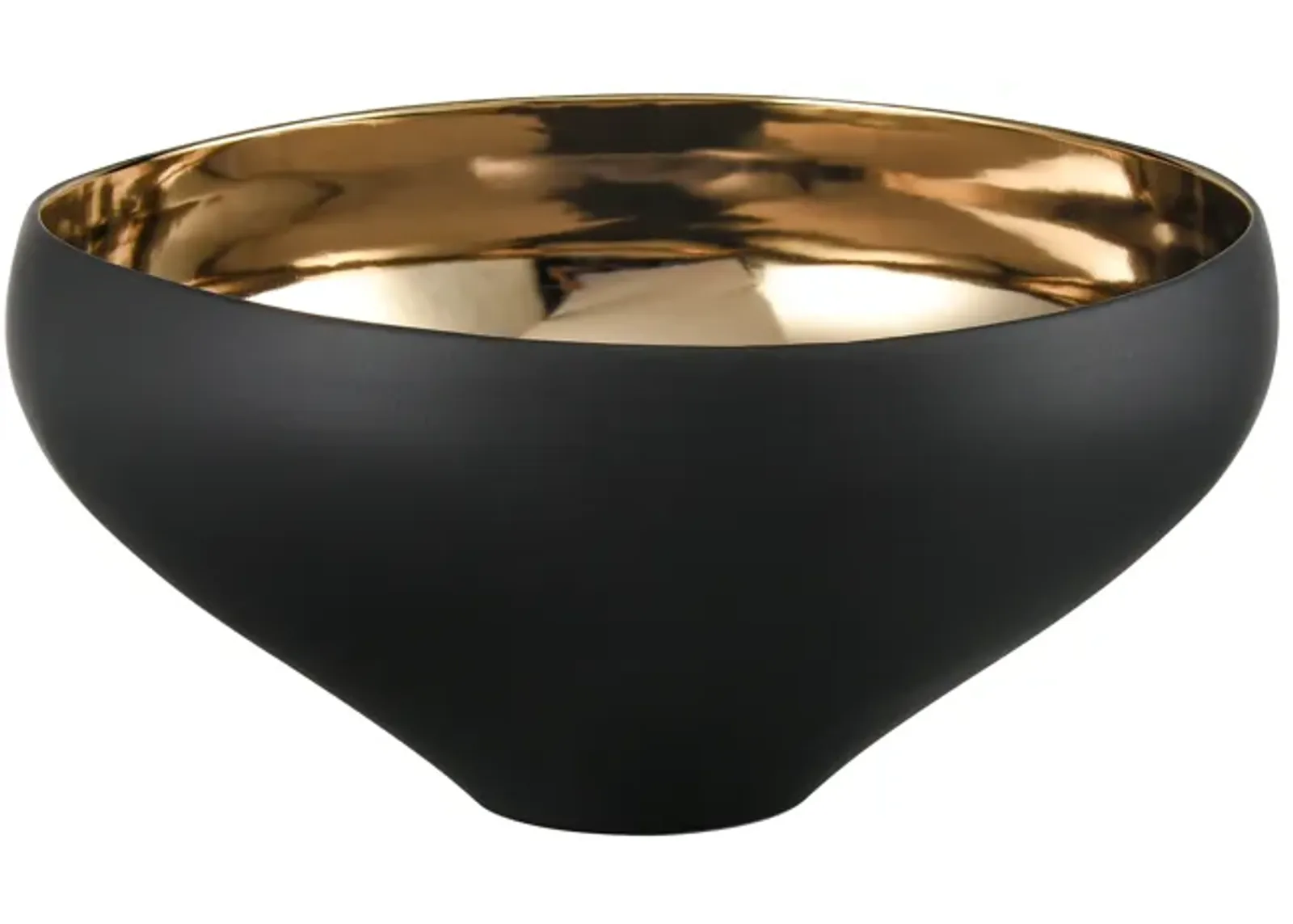 Greer Bowl  -  Tall Black and Gold Glazed - Set of 2