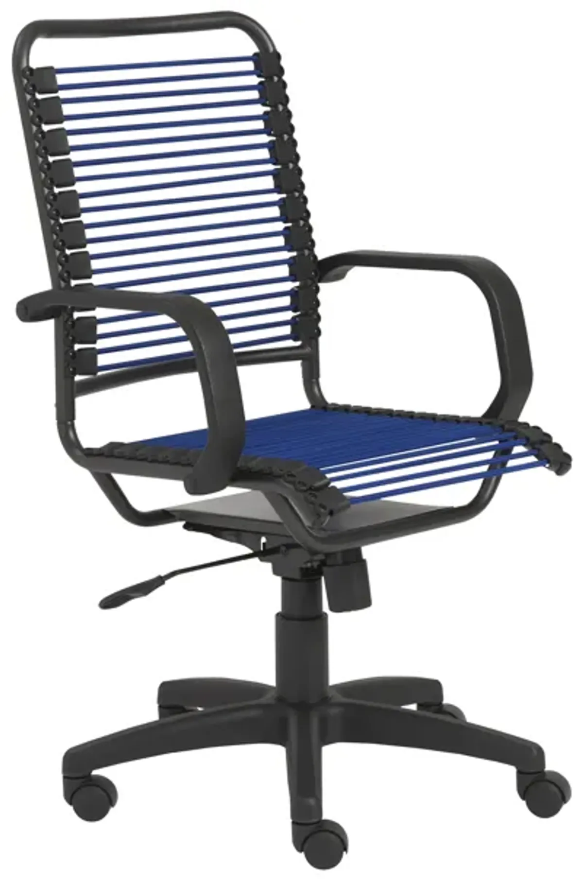 Bradley High Back Bungie Office Chair in Blue with Graphite Frame and Black Base