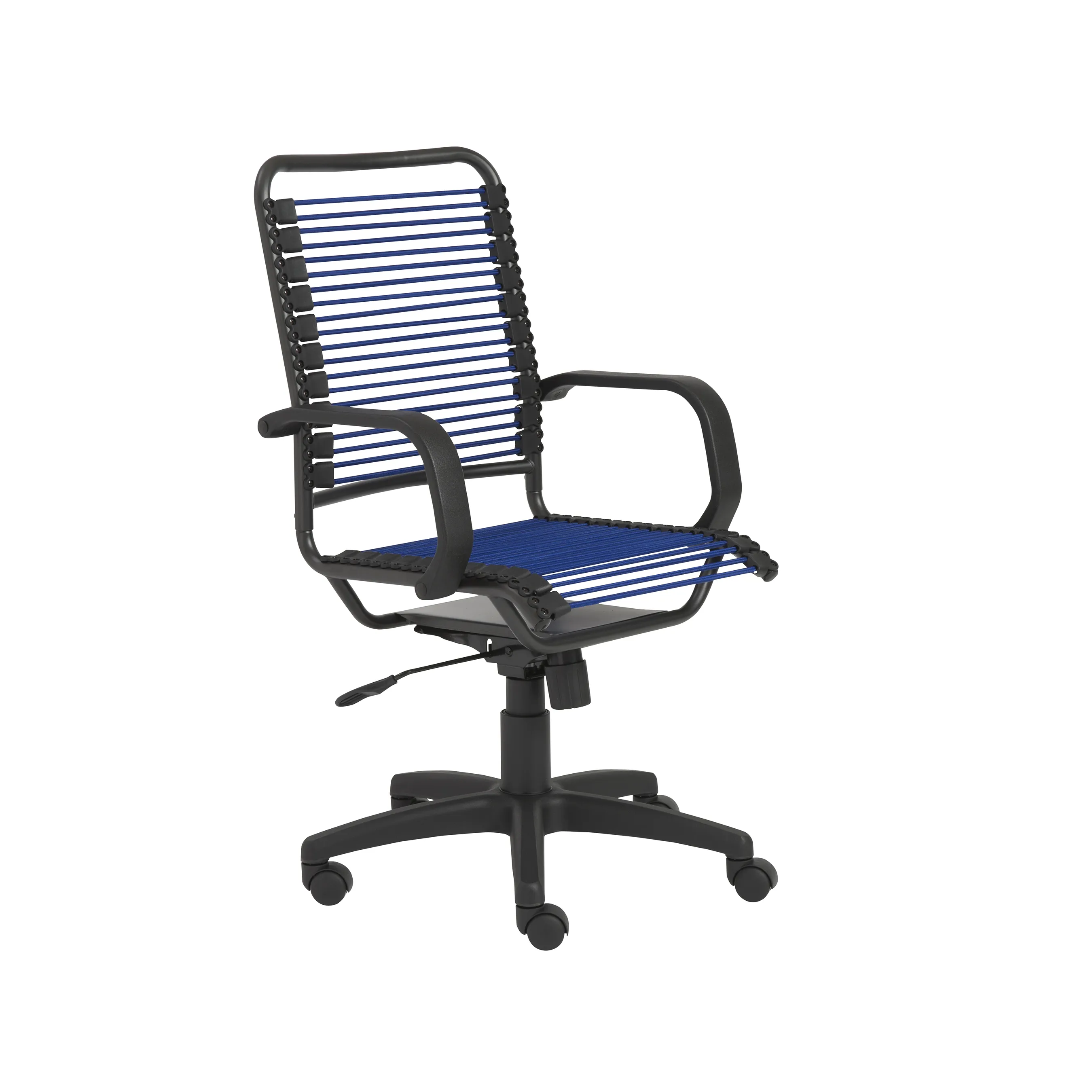 Bradley High Back Bungie Office Chair in Blue with Graphite Frame and Black Base