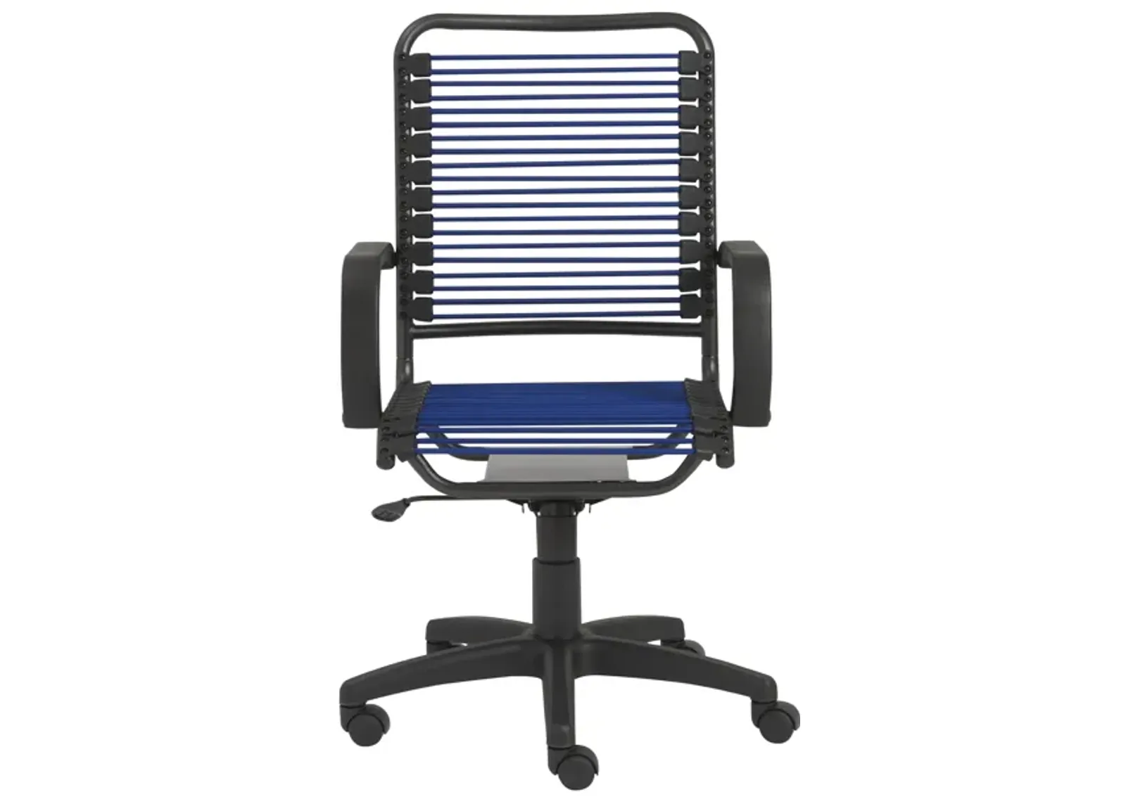 Bradley High Back Bungie Office Chair in Blue with Graphite Frame and Black Base