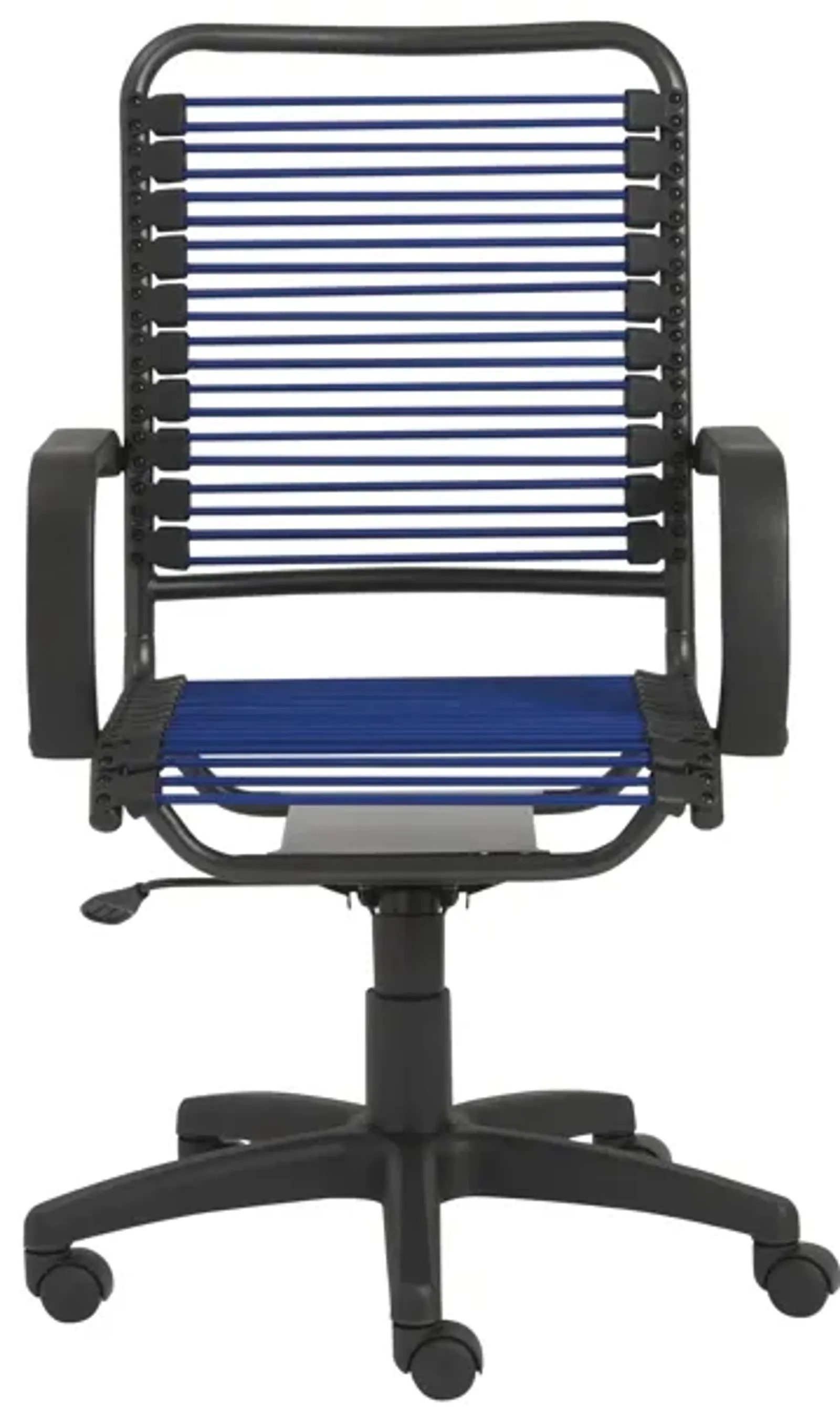 Bradley High Back Bungie Office Chair in Blue with Graphite Frame and Black Base