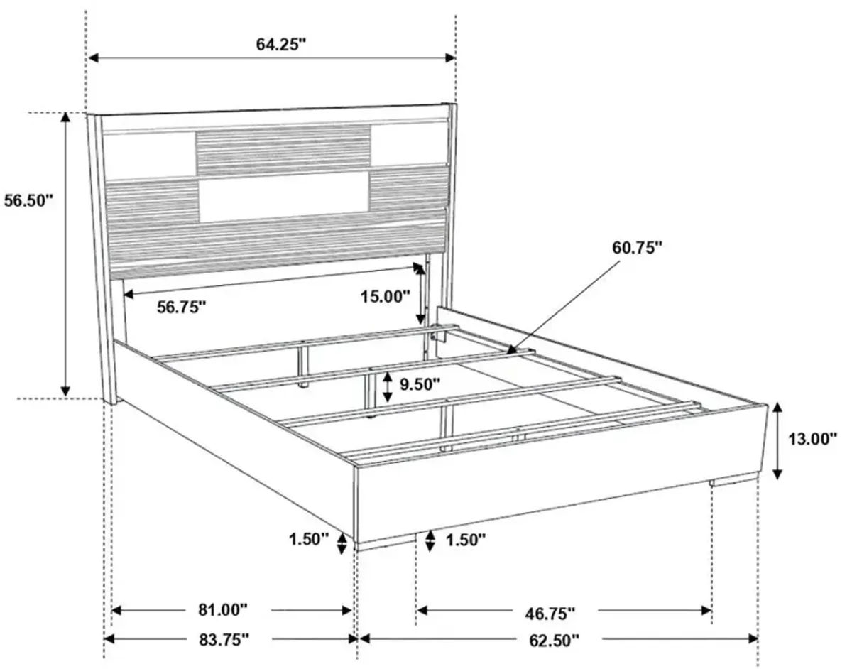 Blacktoft Queen Panel Bed Black