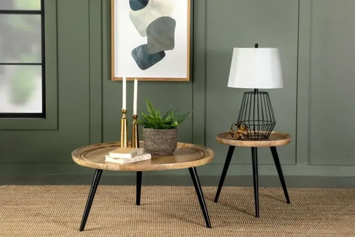 Zoe Round End Table with Trio Legs