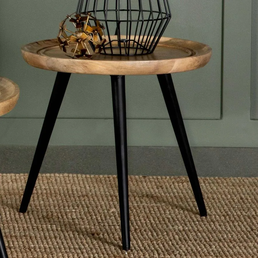 Zoe Round End Table with Trio Legs