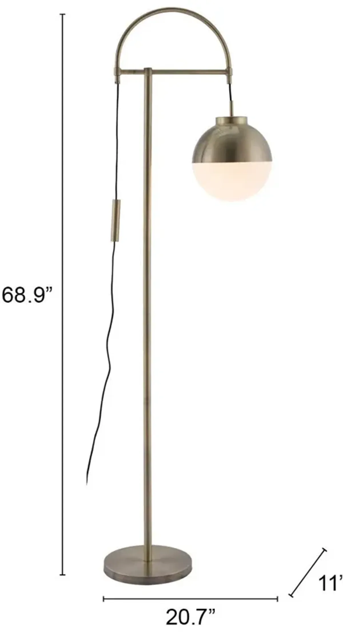 Waterloo Floor Lamp White & Bronze