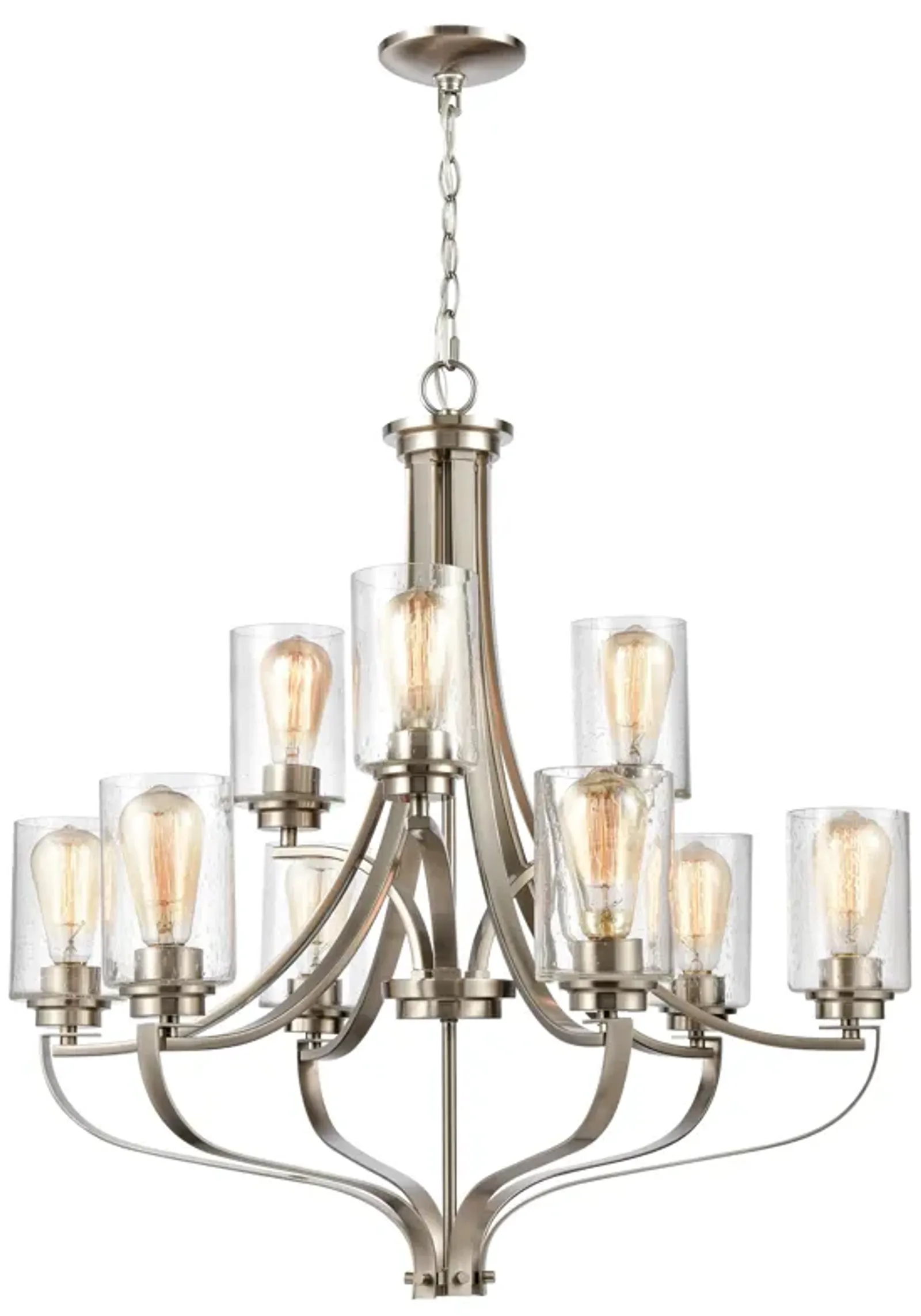 Market Square 29" Wide 9-Light Chandelier - Brushed Nickel