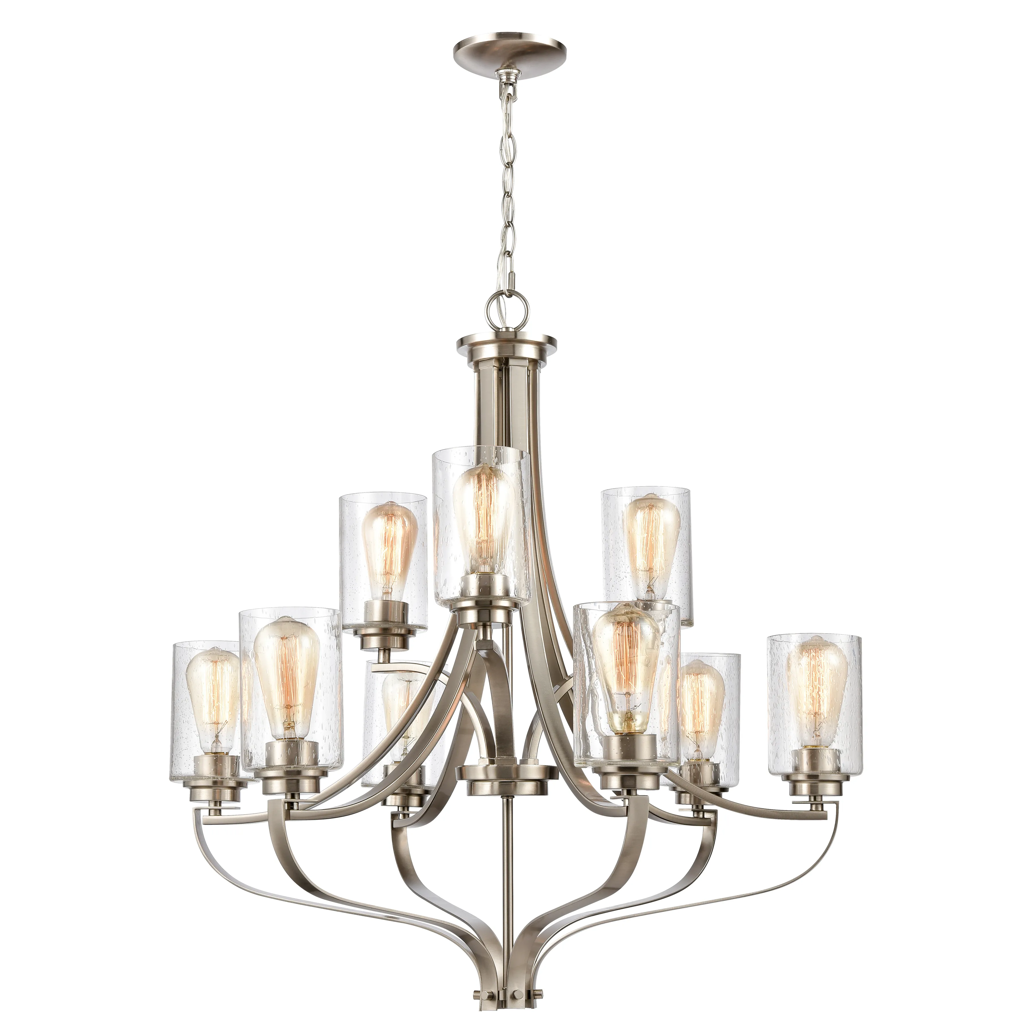 Market Square 29" Wide 9-Light Chandelier - Brushed Nickel