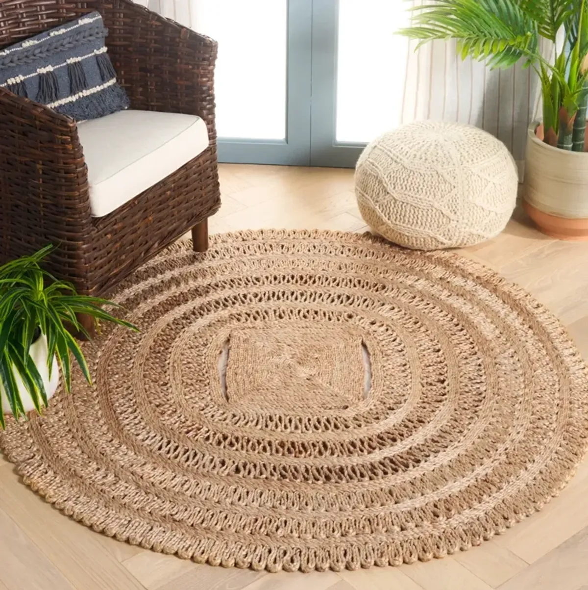 NATURAL FIBER 245 NATURAL 3' x 3' Round Round Rug