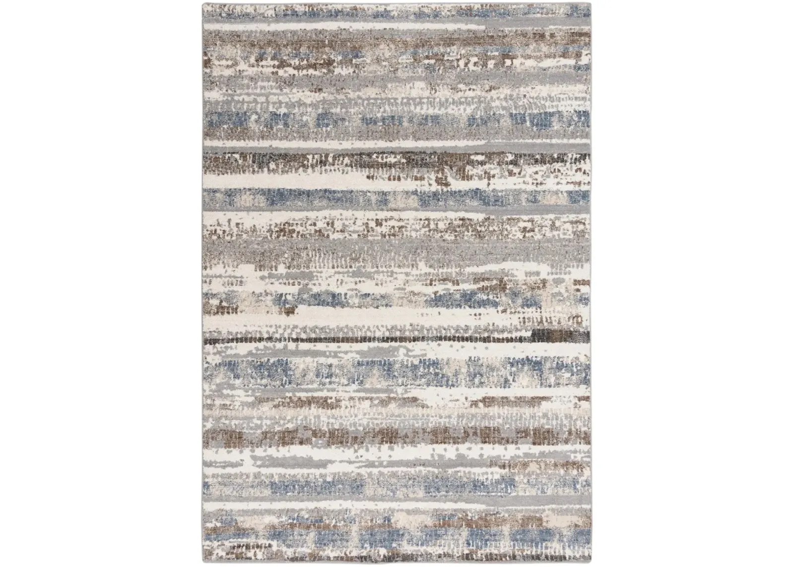 Ventura Blue Stripe Washed Wool 9'x12' Rectangle Rug