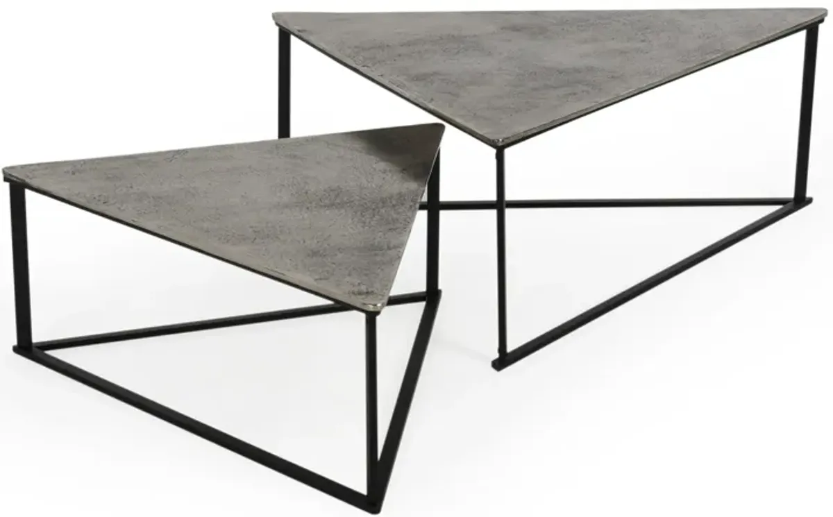 Burton Industrial Metal Nesting Coffee Table in Black