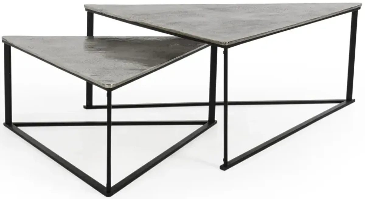 Burton Industrial Metal Nesting Coffee Table in Black