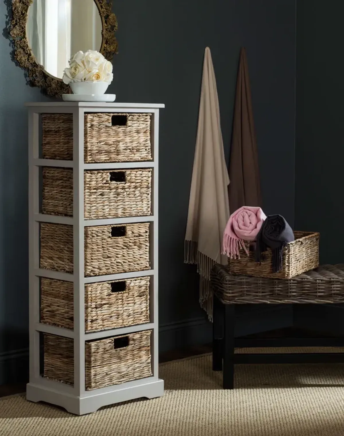 VEDETTE 5 WICKER BASKET STORAGE TOWER