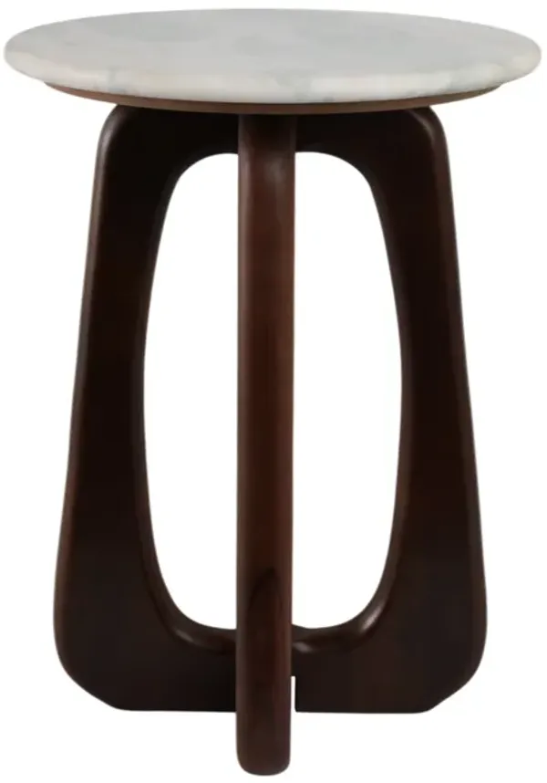 20x15" Marble Top Accent Table, Green/brown