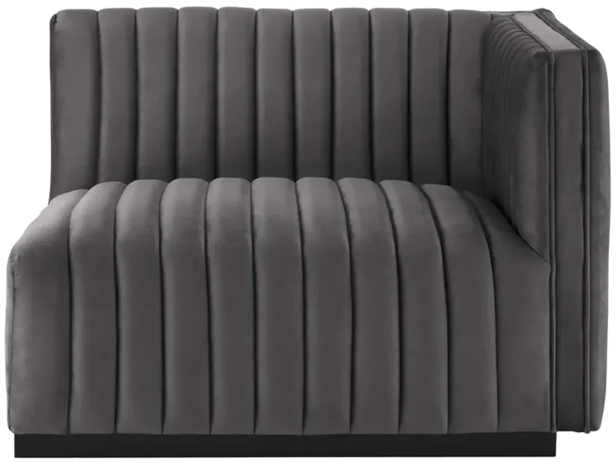 Conjure Channel Tufted Performance Velvet Right-Arm Chair