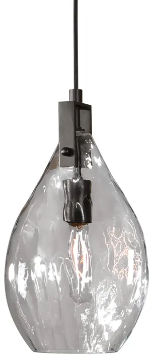 Campester 1 Light Watered Glass Mini Pendant