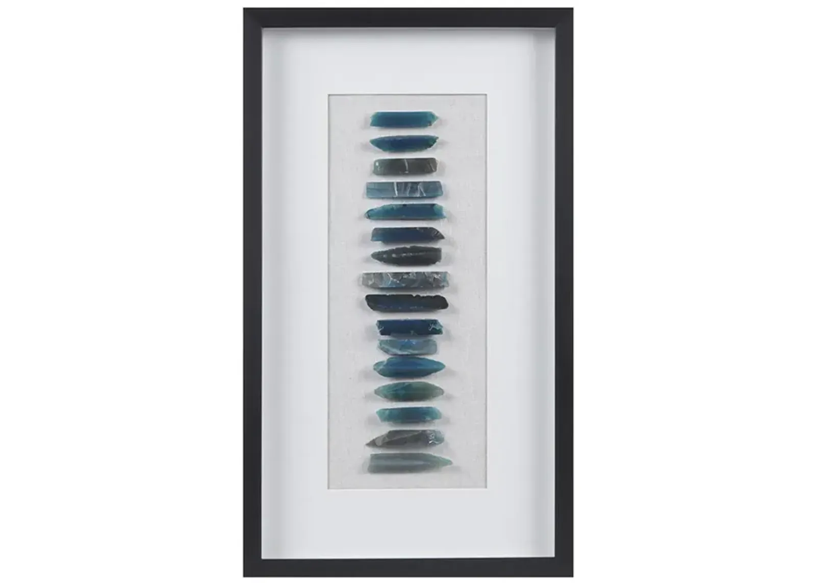 Martha Stewart Cerulean Stones Blue Framed Blue Agate Shadowbox Wall Decor Panel