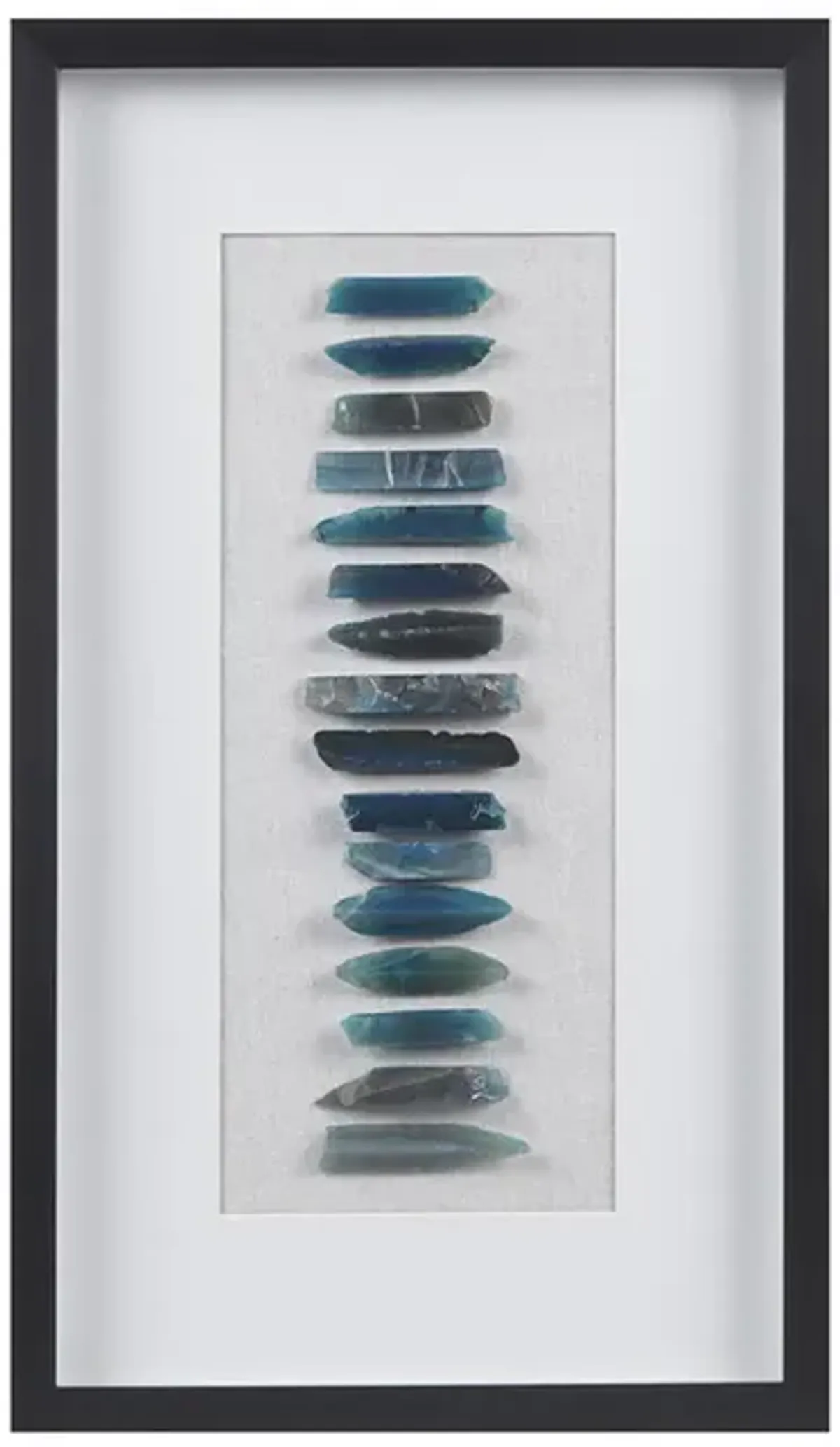 Martha Stewart Cerulean Stones Blue Framed Blue Agate Shadowbox Wall Decor Panel