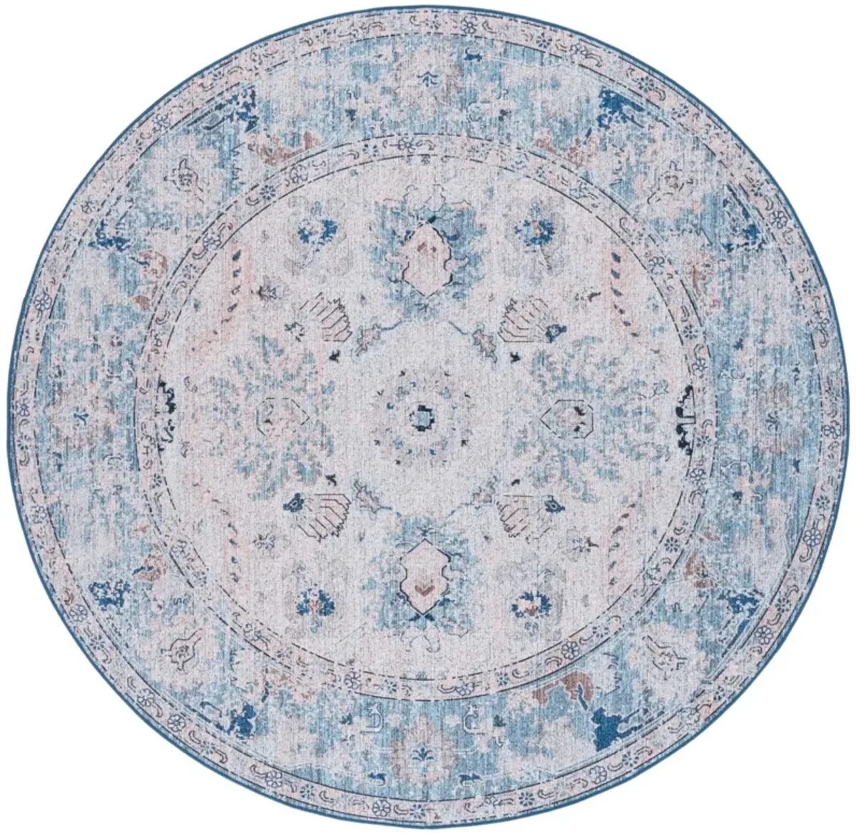 TUCSON 908 BLUE  6' x 6' Round Round Rug