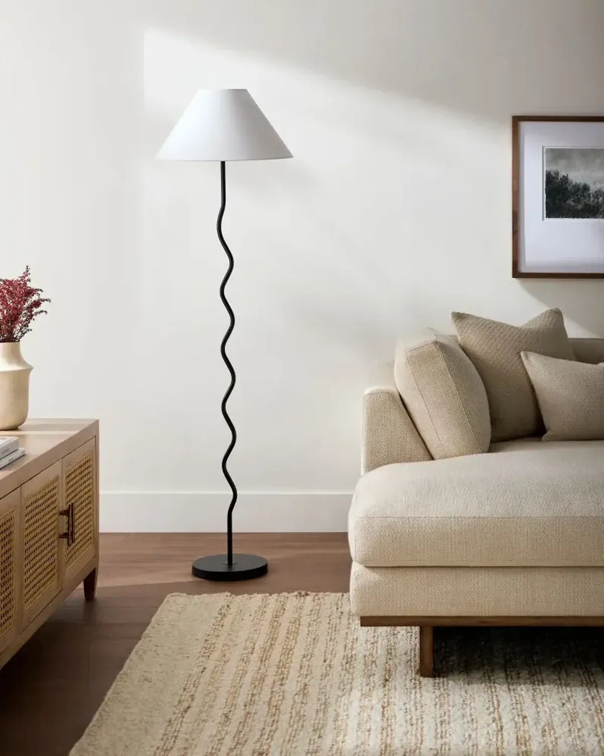 Meander MED-002 63"H x 19"W x 19"D Accent Floor Lamp