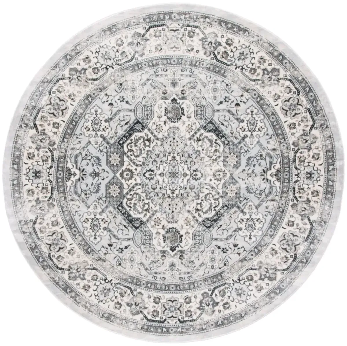 ISABELLA 916 DARK GREY  5'-3' x 5'-3' Round Round Rug