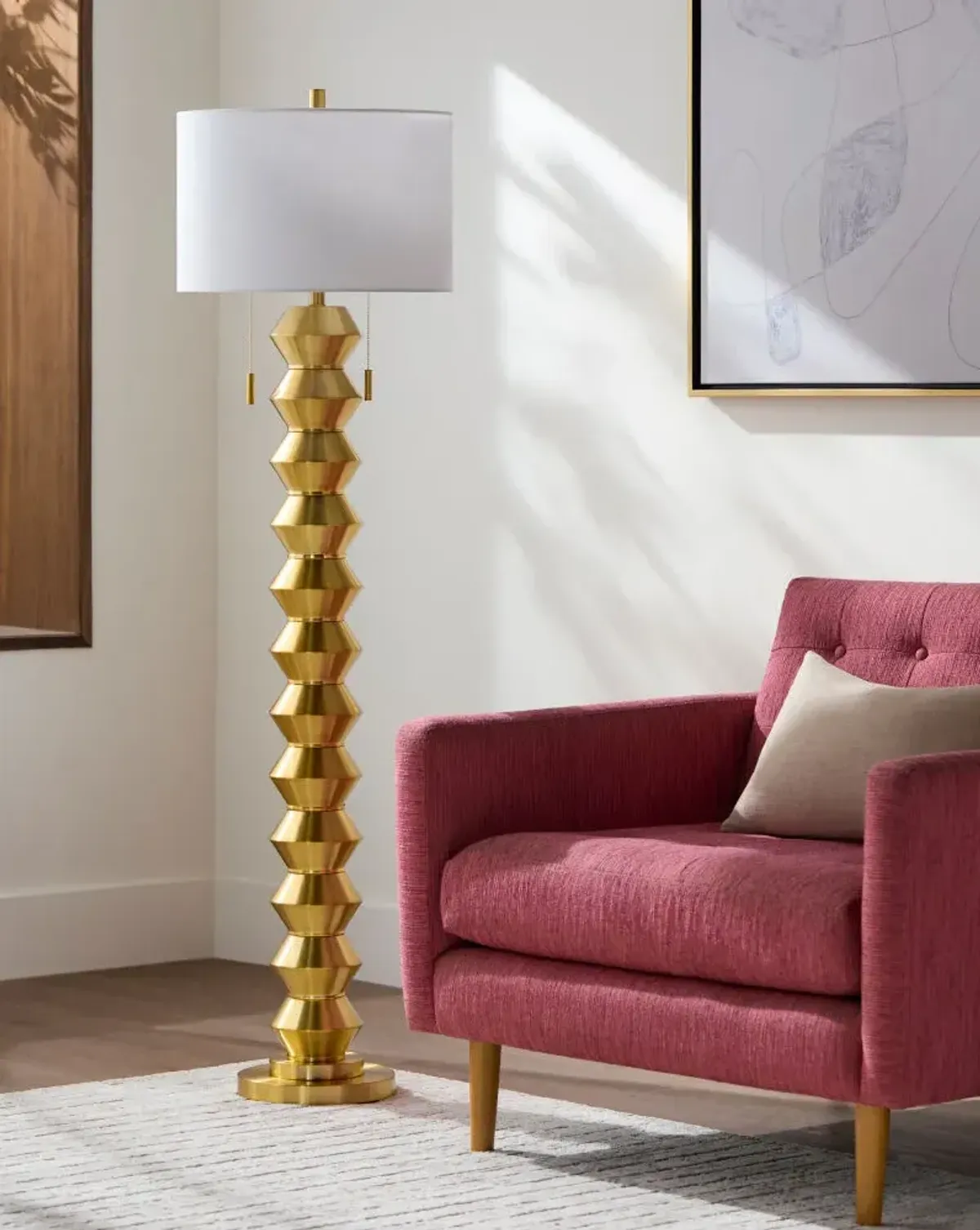 Olivet OVT-002 62"H x 17"W x 17"D Accent Table Lamp