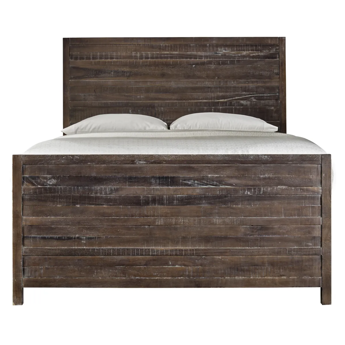 Townsend Queen-Size Solid Wood Panel Bed In Java